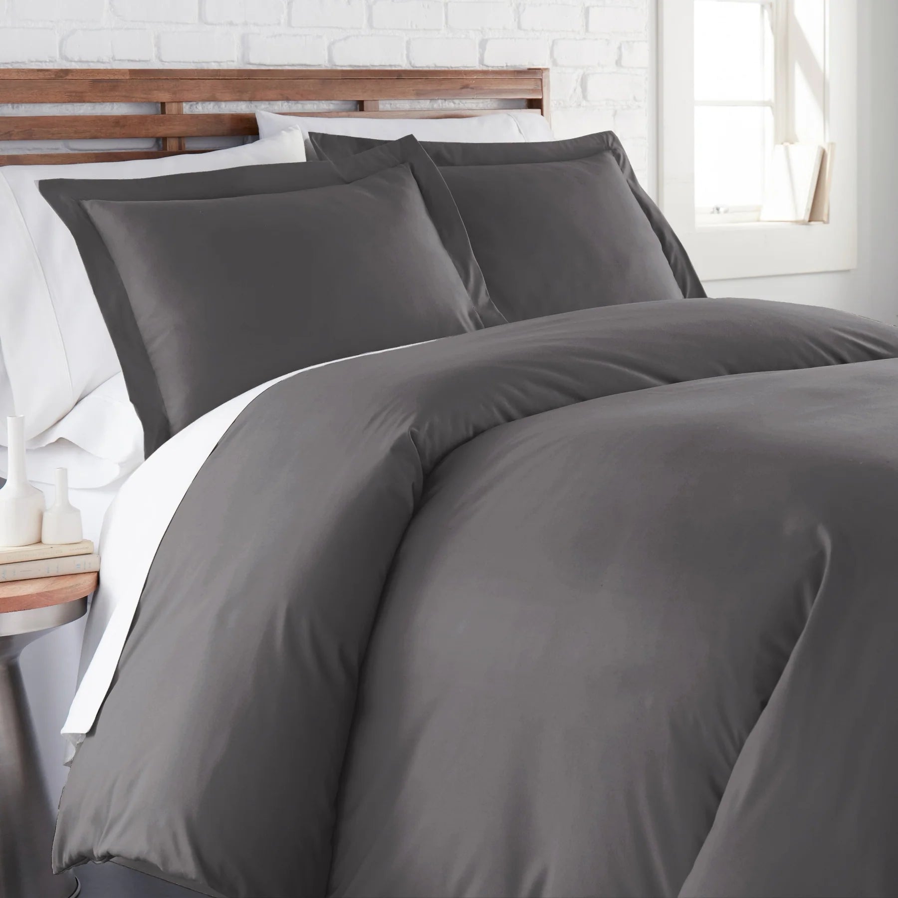 Luxe Microfiber Duvet Set, Slate
