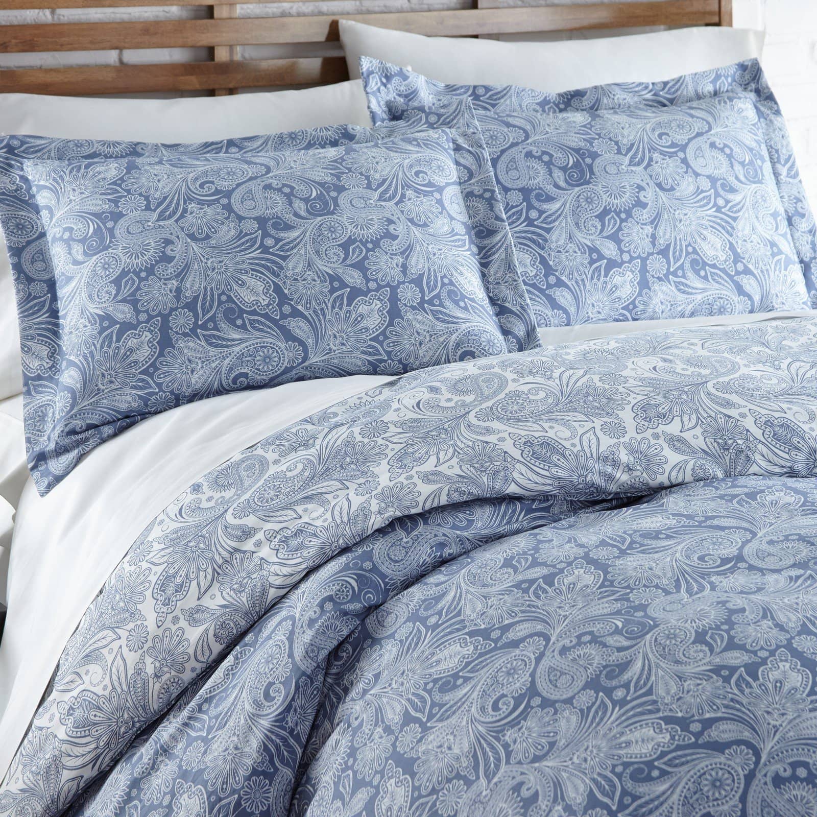 Madeline Reversible Duvet Cover Set, Blue