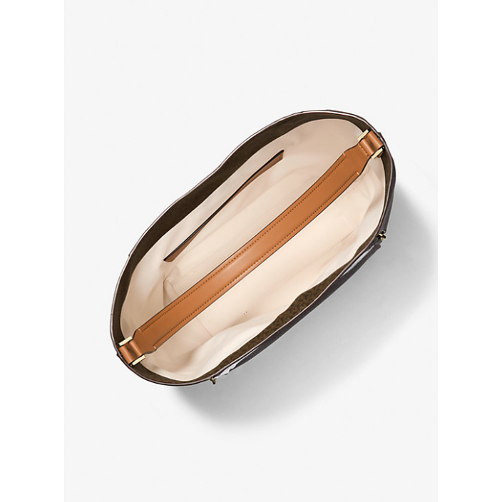 Michael Kors Addie Signature Logo Large Shoulder Bag, Brown