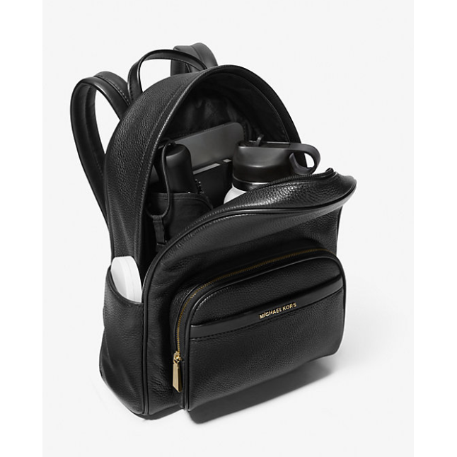Michael Kors Bex Medium Leather Backpack, Black