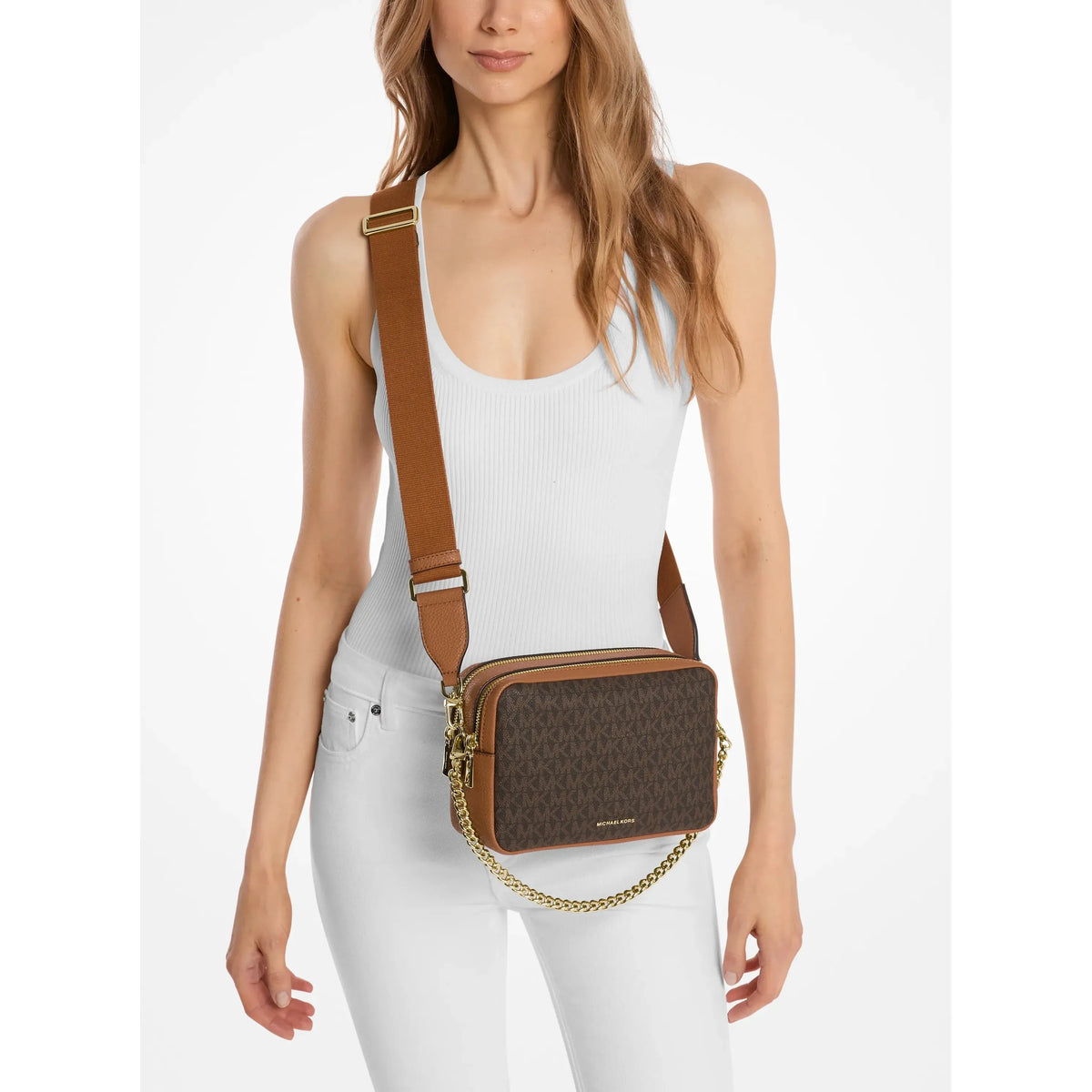 Michael Kors Bryant Medium Camera Crossbody, Signature Brown