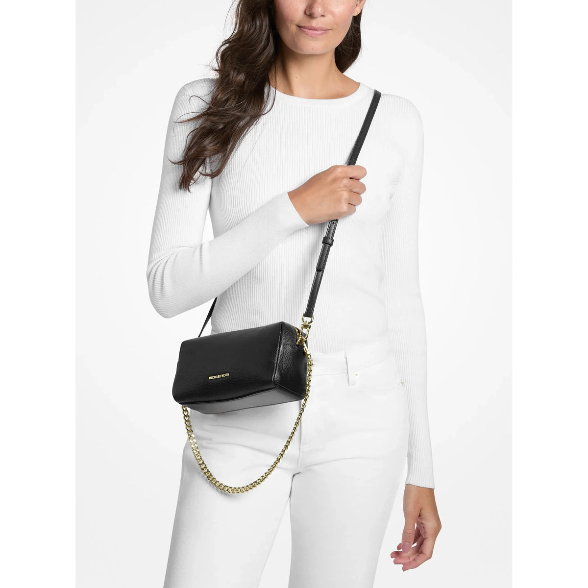 Michael Kors Bryant Small Leather Crossbody, Black