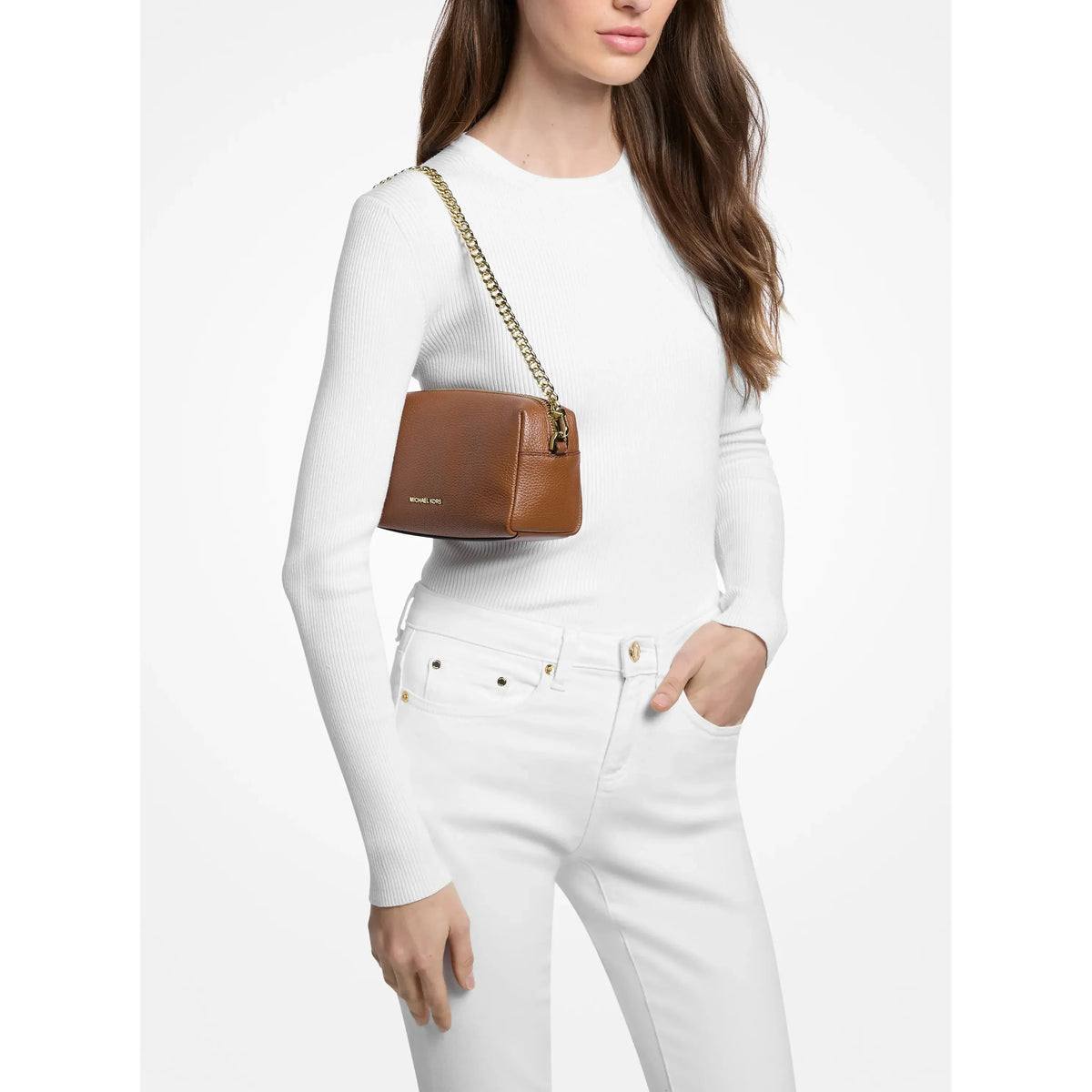 Michael Kors Bryant Small Leather Crossbody, Luggage