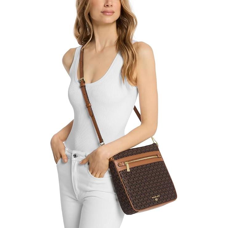 Michael Kors Jet Set Charm North / South Crossbody, Brown Signature