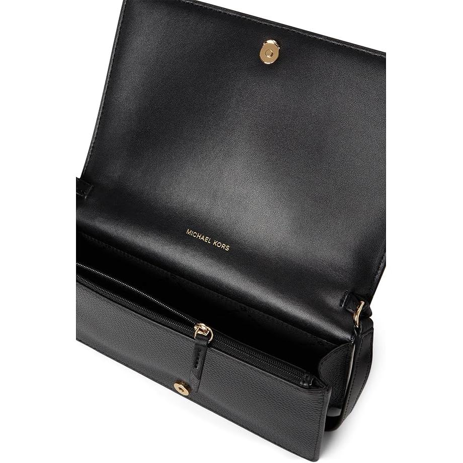 Michael Kors Jet Set Medium Leather Crossbody, Black