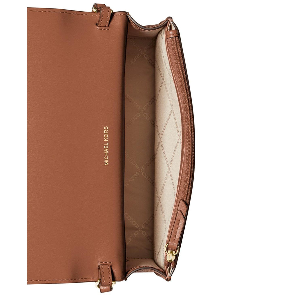 Michael Kors Jet Set Medium Leather Crossbody, Luggage