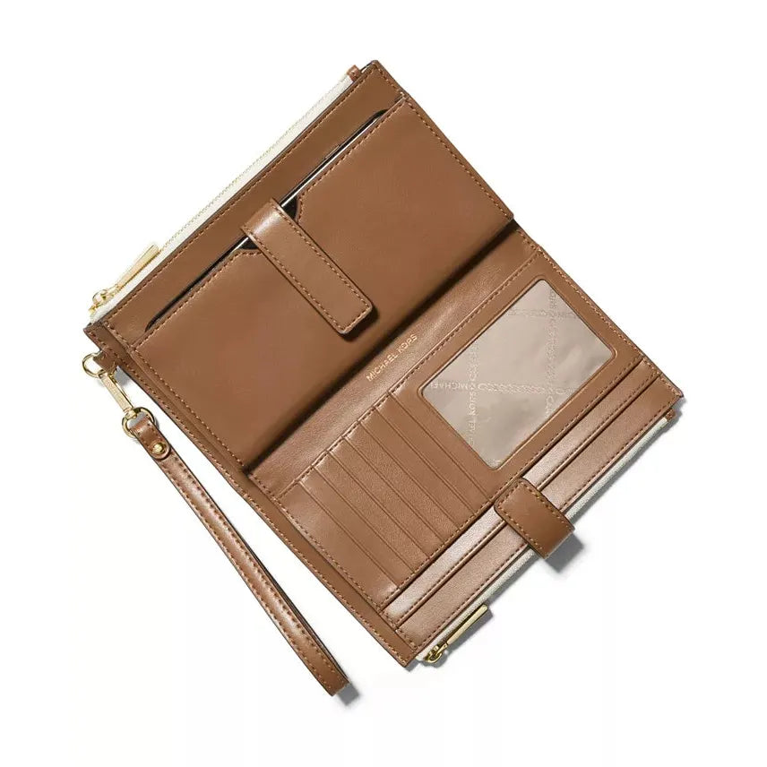 Michael Kors Jet Set Signature Double Zip Wristlet, Vanilla
