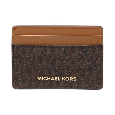 Michael Kors Jet Set Signature Logo Card Holder, Brown