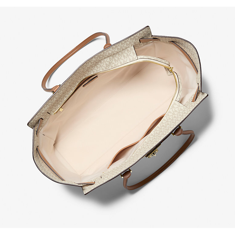 Michael Kors Moderne Hamilton Satchel, Signature Vanilla