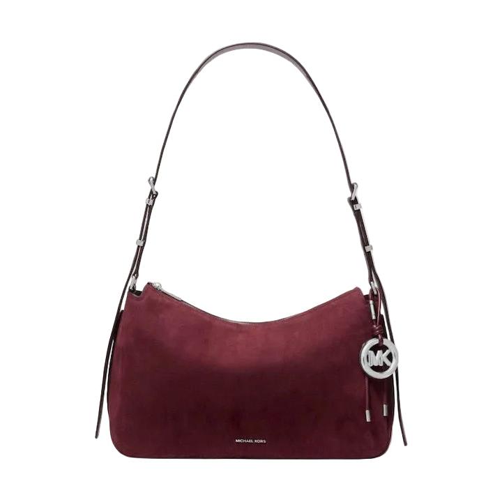 Michael Kors Nolita Leather Shoulder Hobo Bag, Oxblood