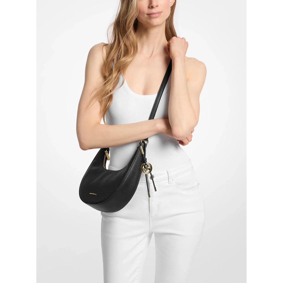 Michael Kors Nolita Small Leather Convertible Pouchette, Black