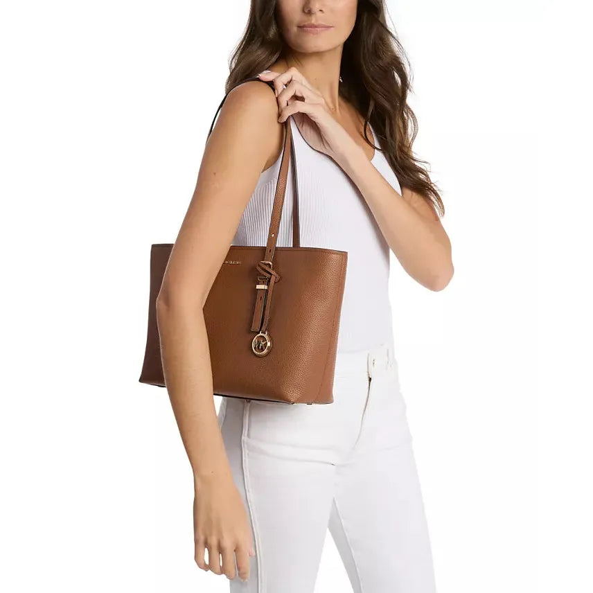 Michael Kors Quinn Leather Large Tote, Luggage
