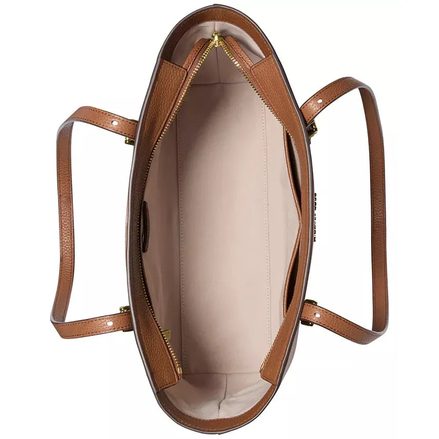 Michael Kors Quinn Leather Large Tote, Luggage