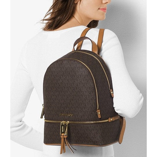 Michael Kors Rhea Medium Backpack, Brown Signature