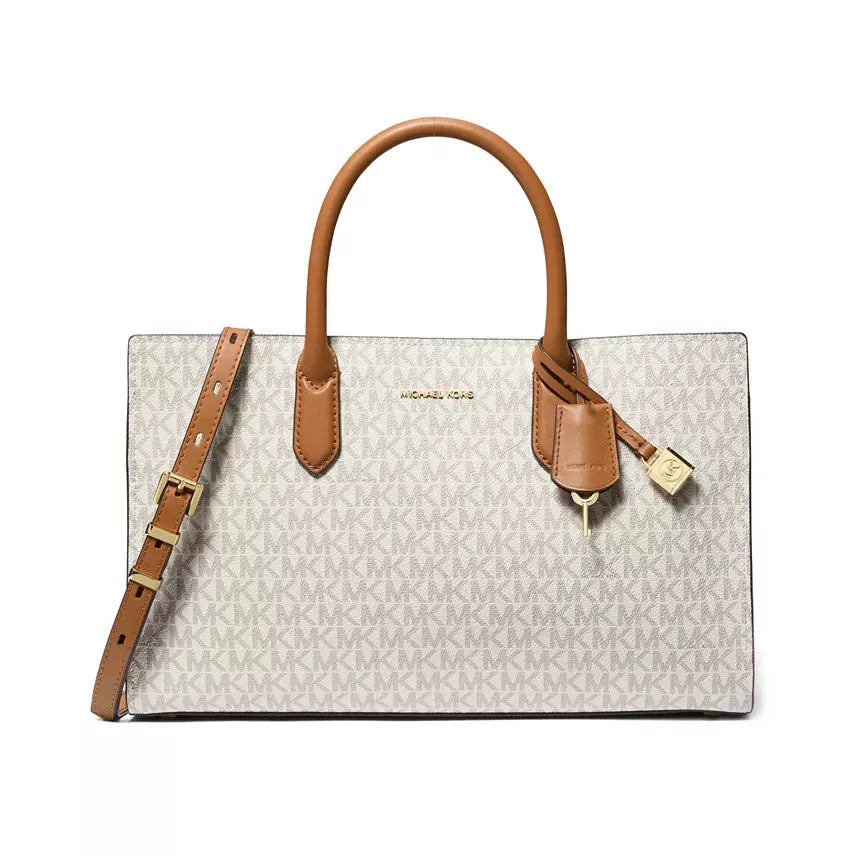 Michael Kors Scarlett Signature Logo Satchel, Vanilla