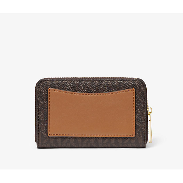 Michael Kors Small Zip Around Wallet, Signature Brown