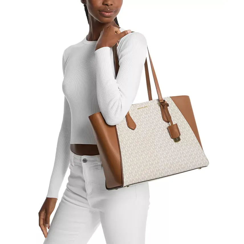 Michael Kors Taryn Large Tote, Signature Vanilla