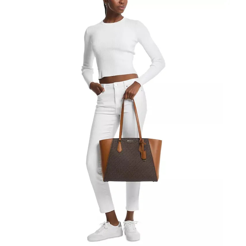 Michael Kors Taryn Large Tote, Signature Vanilla