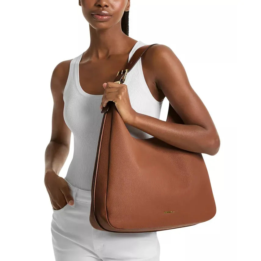 Micheal Kors Nolita Leather Shoulder Hobo Bag, Luggage