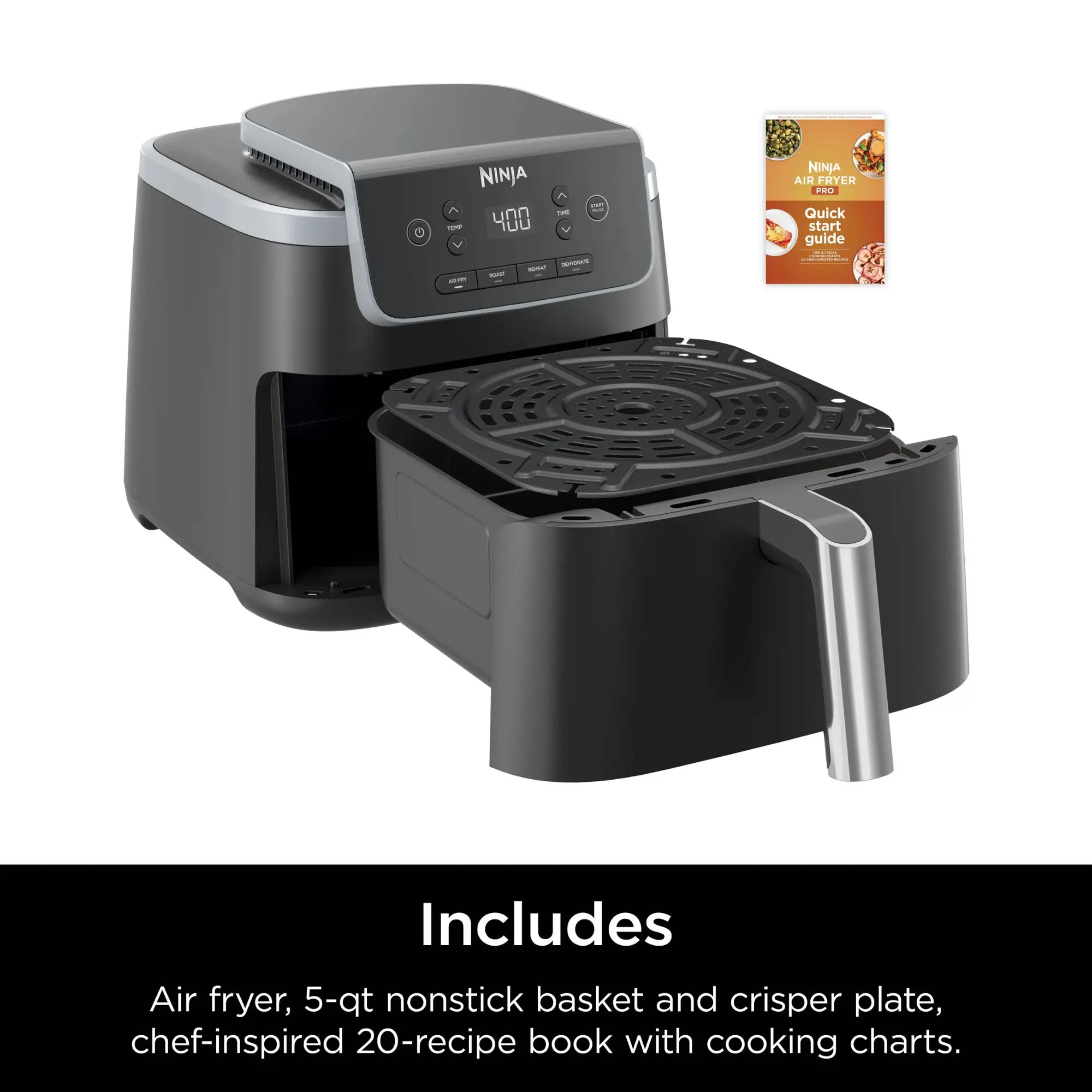 Ninja 5 Quart 4-in-1 Air Fryer, Gray