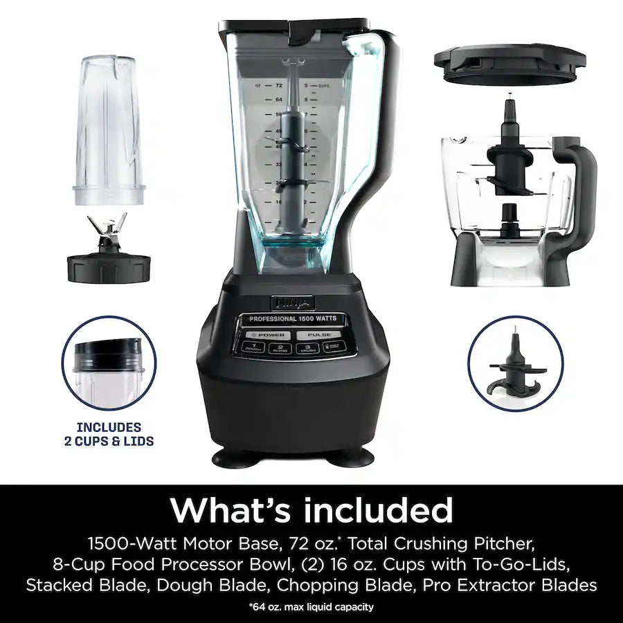 Ninja 72 oz Mega Kitchen System Blender, Black