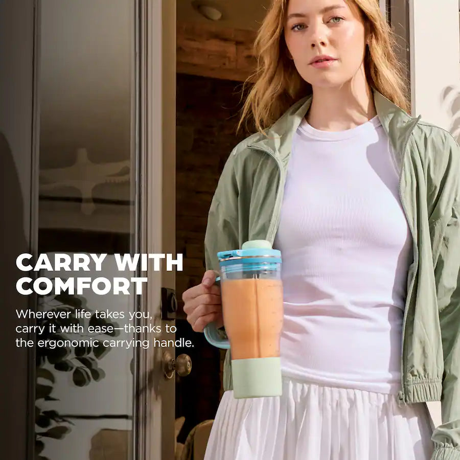 Ninja BlendBoss Auto IQ 26 oz Tumbler Blender, Blue Raspberry