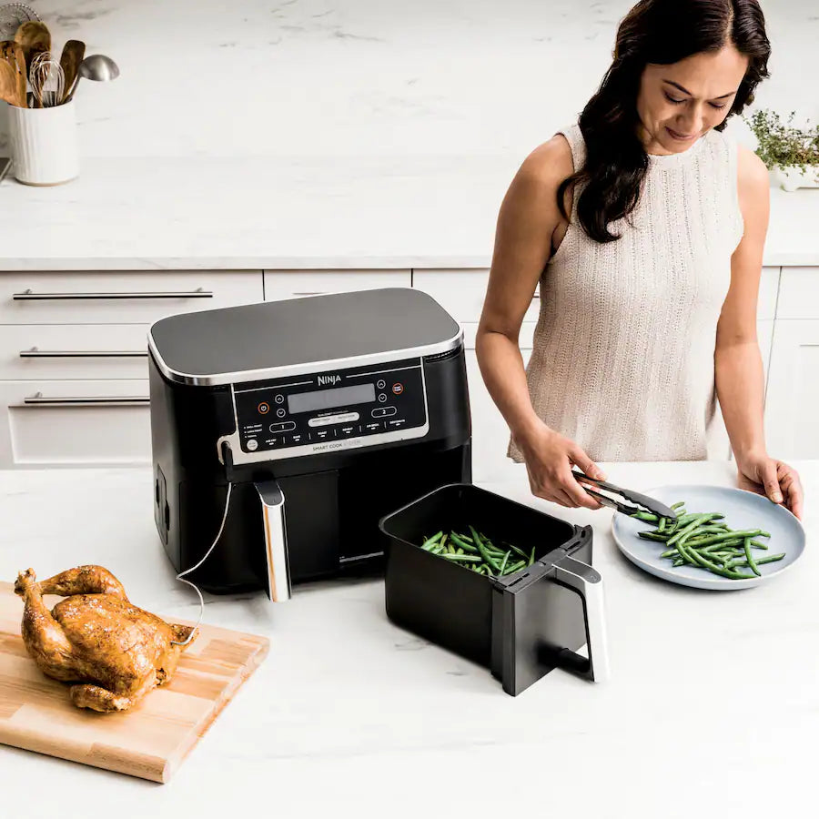 Ninja Foodi 6 in 1 XL 2 Basket Air Fryer Smart Cook System, Black