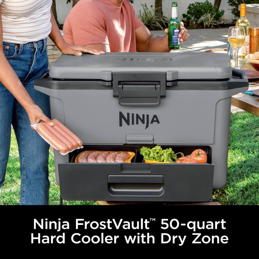 Ninja FrostVault 50qt Hard Cooler with Dry Zone, Slate Gray