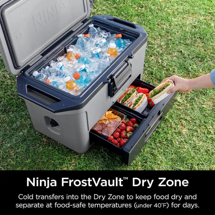 Ninja FrostVault 50qt Hard Cooler with Dry Zone, Slate Gray