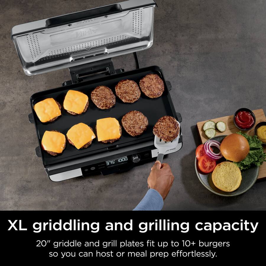 Ninja Sizzle PRO XL 20" Indoor Grill & Griddle, Silver