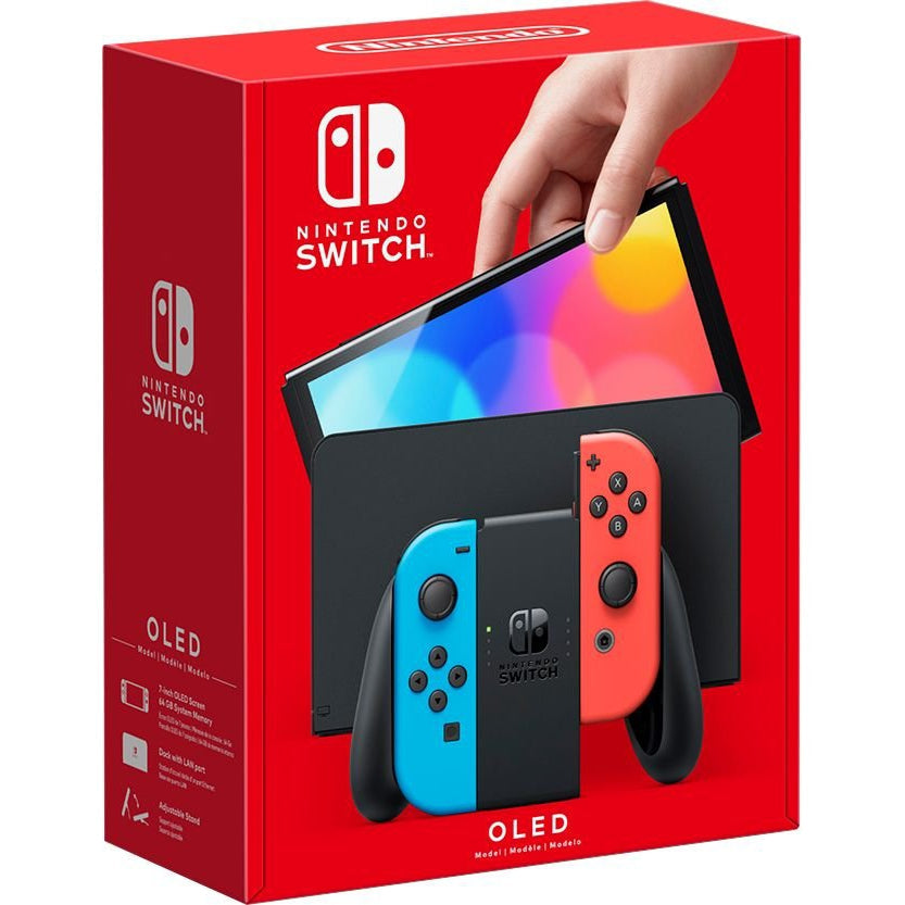 Nintendo Switch OLED Model, Neon Red & Neon Blue Joy-Con