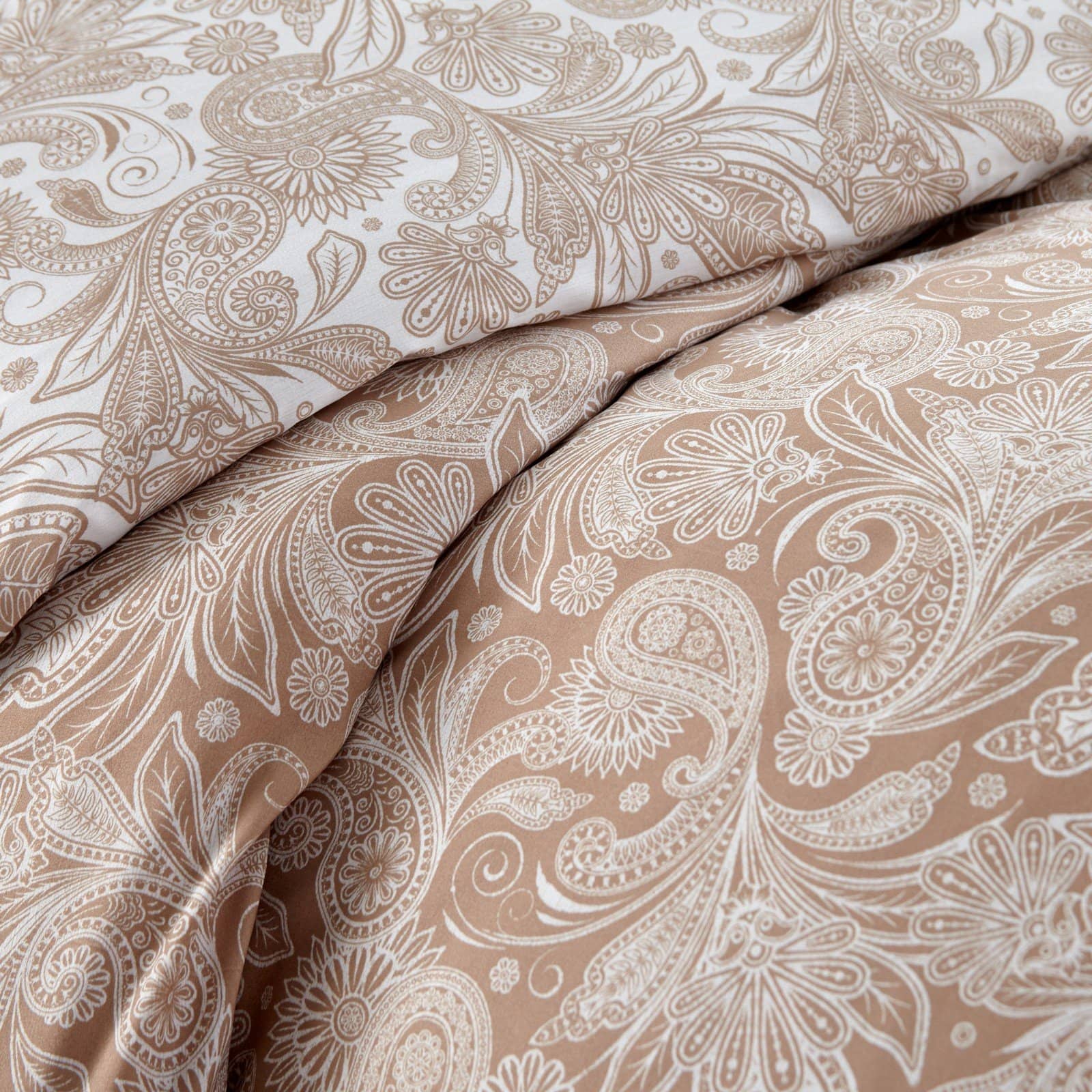 Paisly Garden Reversible Comforter Set, Taupe