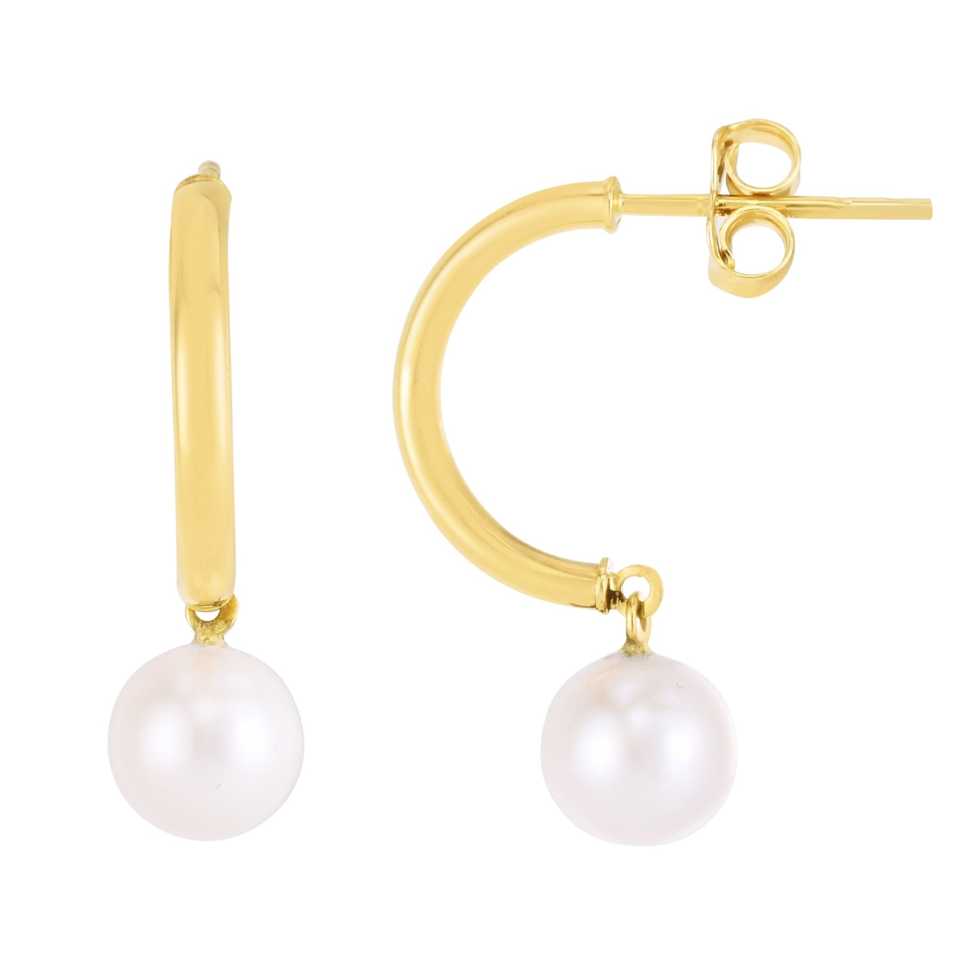 Pearl Half Hoop Earrings