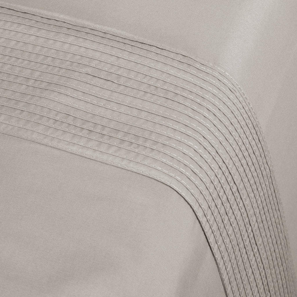 Pintuck Luxe Microfiber 4 Piece Sheet Set, Bone