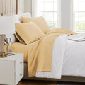 Pintuck Luxe Microfiber 4 Piece Sheet Set, Gold