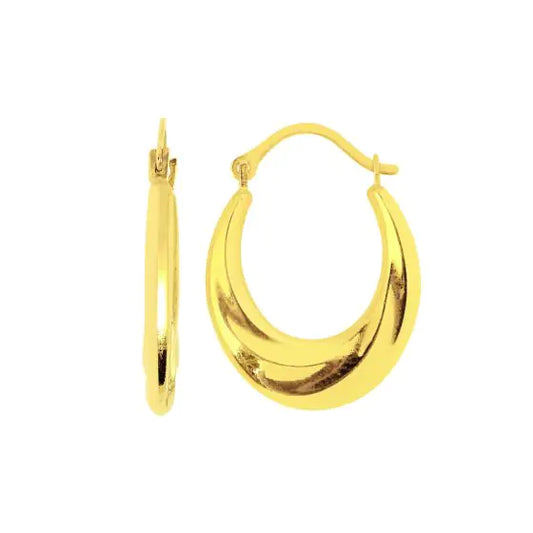 Polished Oval Hoop Earrings