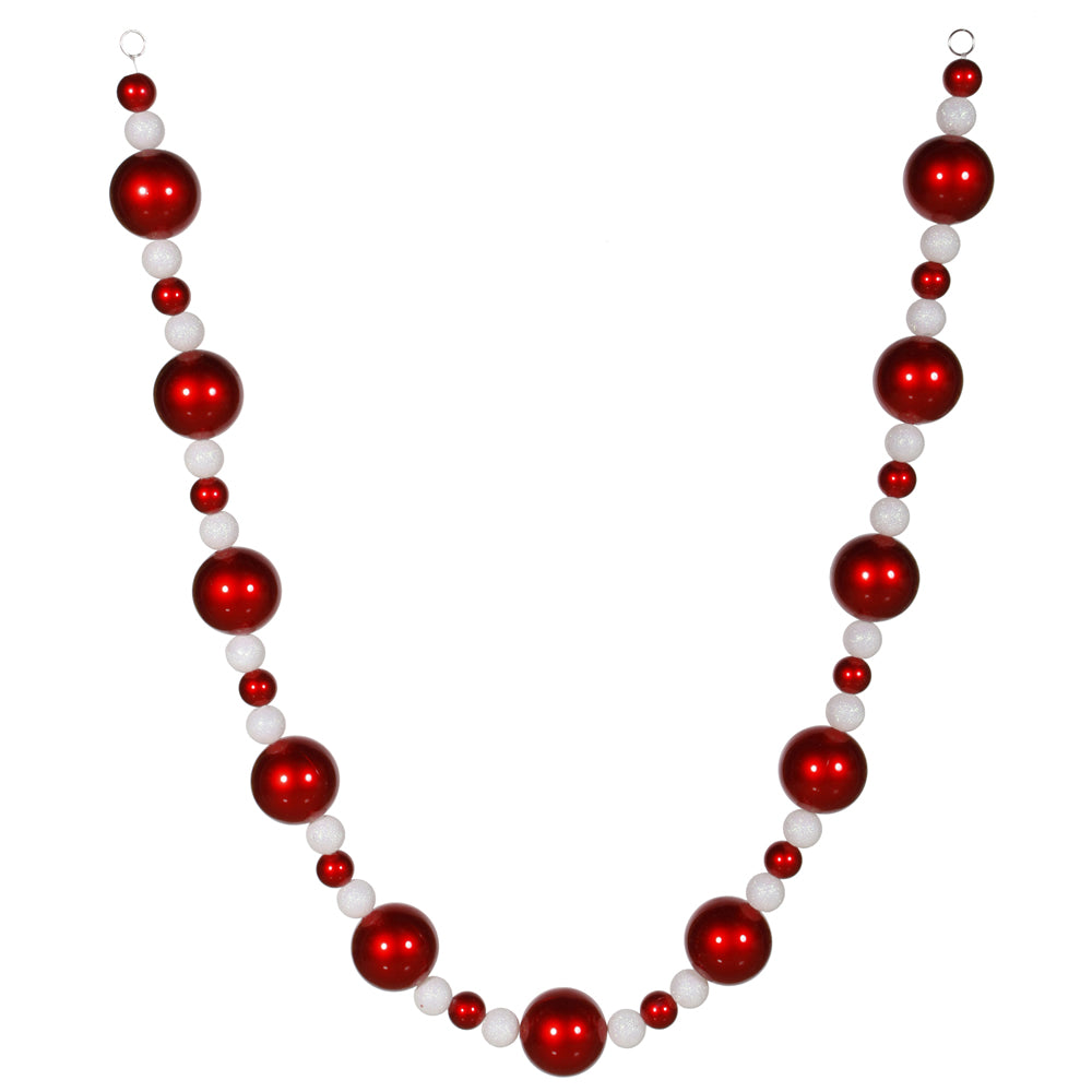 Red & White Ball Garland, 6'