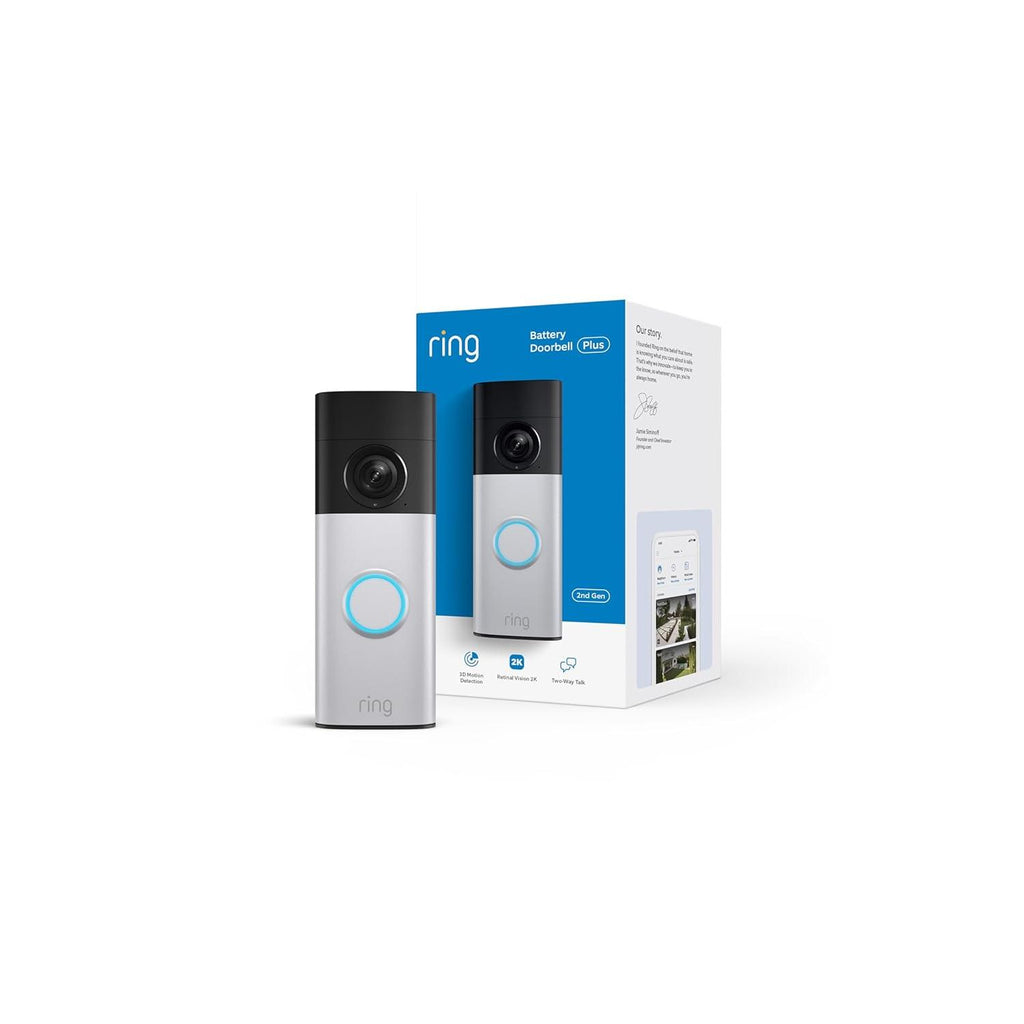 Ring Battery Doorbell 2K Plus, Nickel Silver