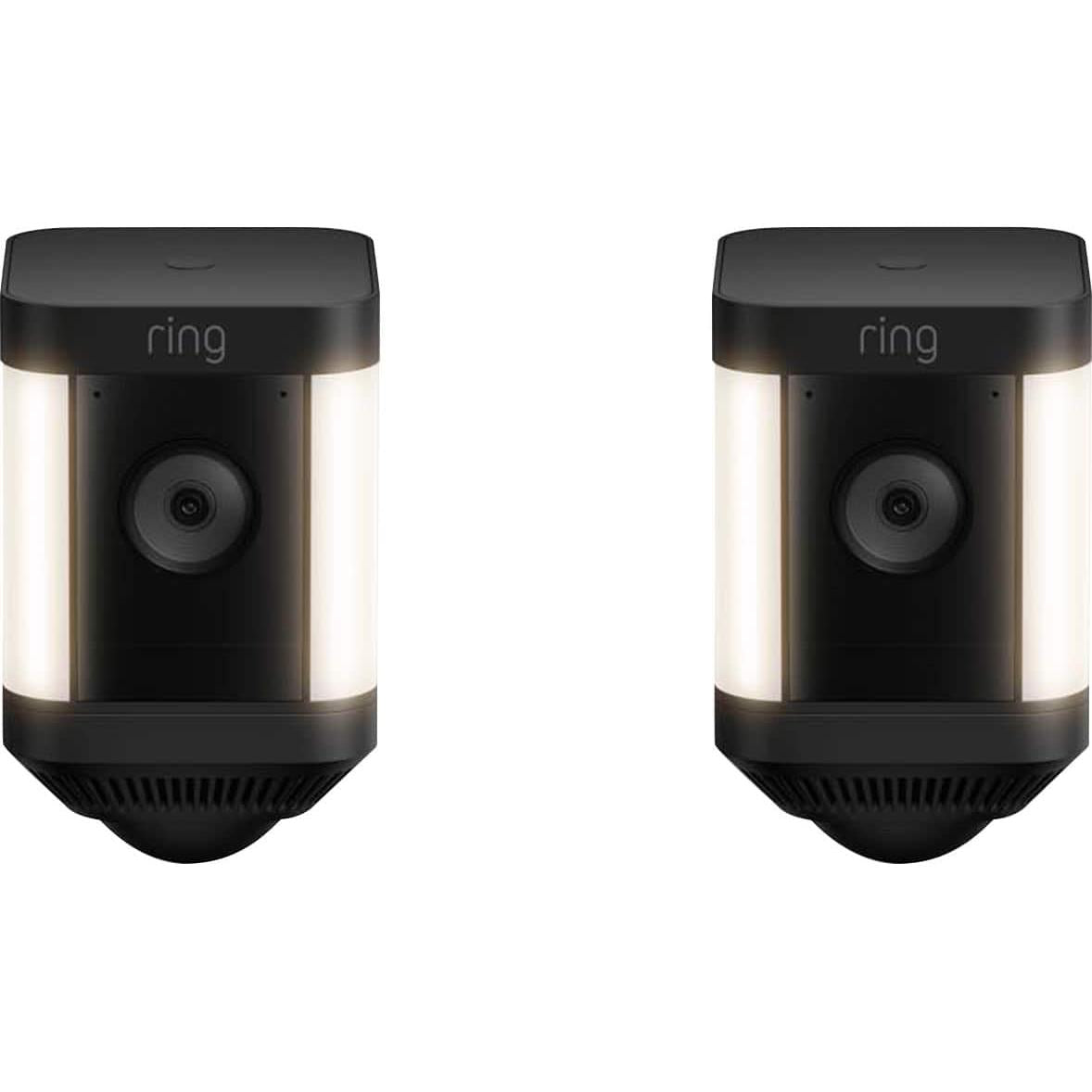 Ring Spotlight Cam Plus 2-pack Camera Indoor/Outdoor Wireless 1080p Security Cameras, Black