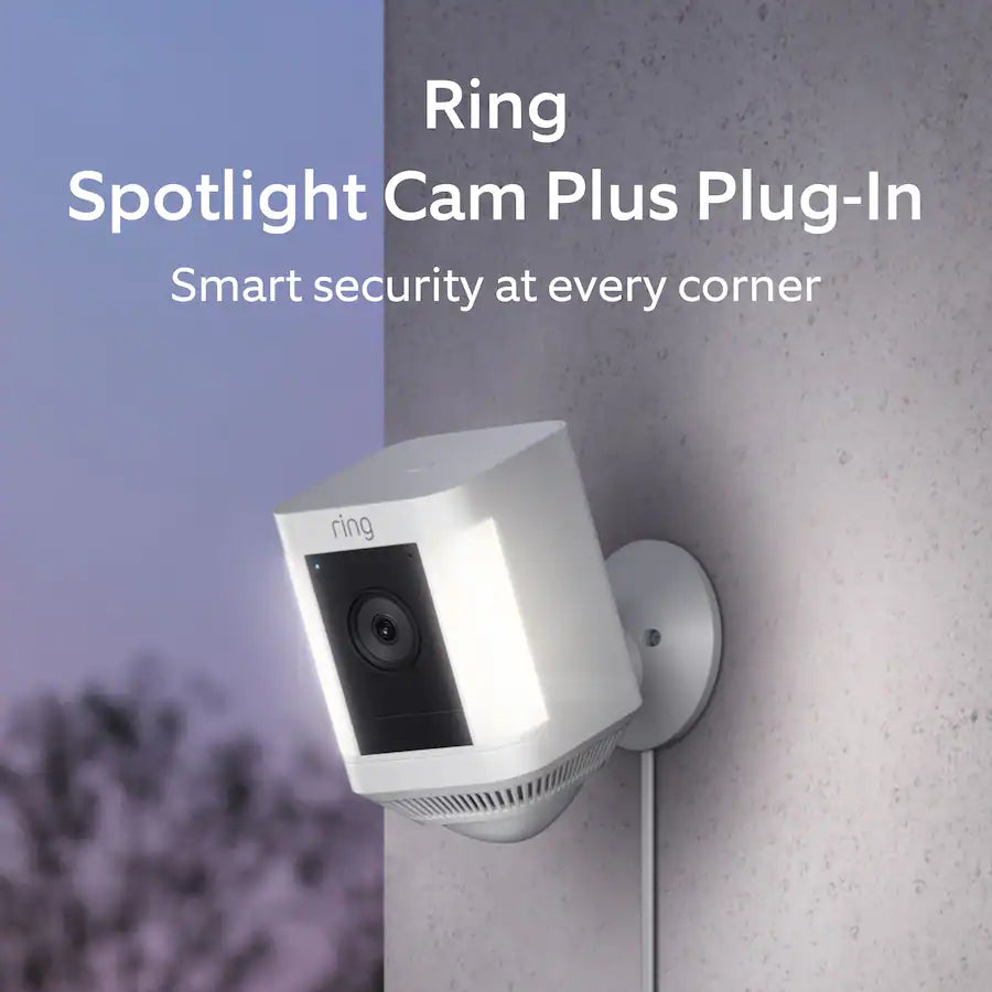 Ring Spotlight Cam Plus Security Cameras, White
