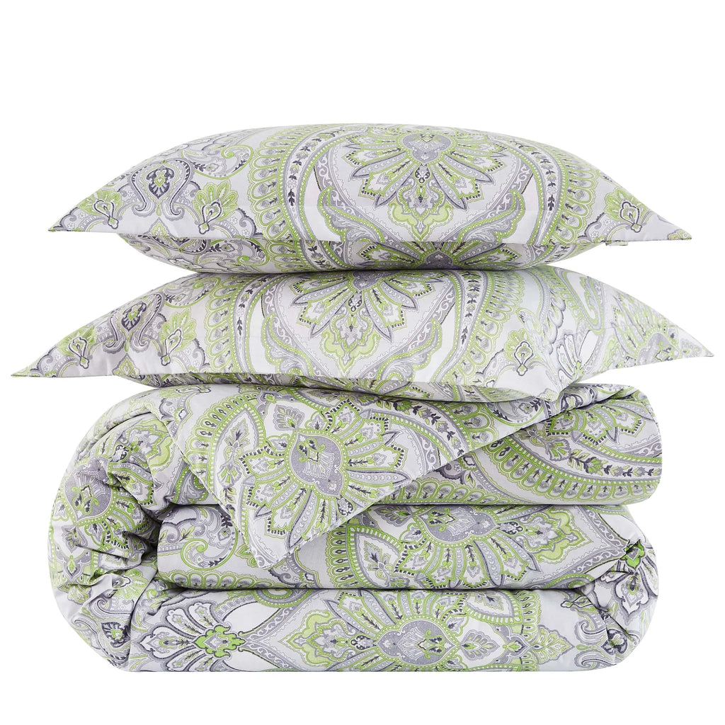 Royal Paisley Comforter Set, Green