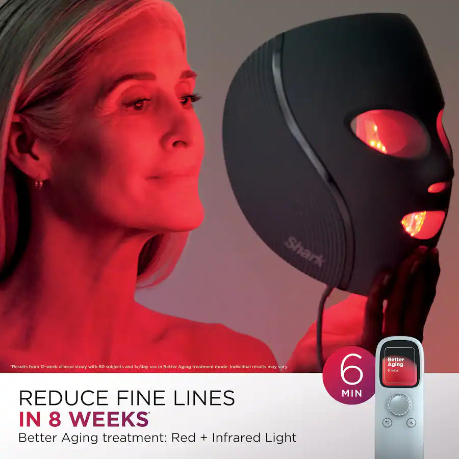 Shark CryoGlow Under-Eye Cooling + LED Face Mask, Blue Frost