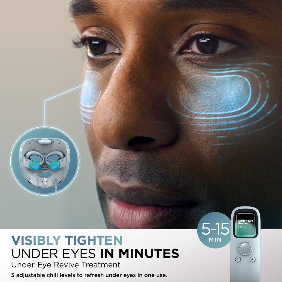 Shark CryoGlow Under-Eye Cooling + LED Face Mask, Blue Frost