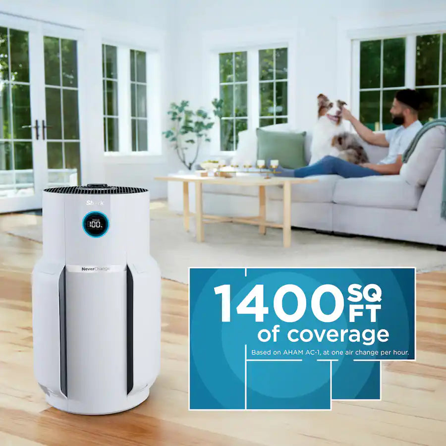 Shark NeverChange Air Purifier MAX, 5-Year Filter Life, 1400 sq. Ft, White