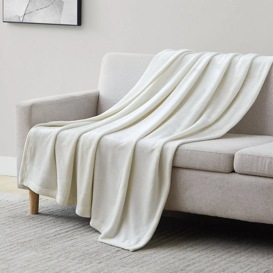 Simply Essential Microfleece Oversized Blanket, Cream