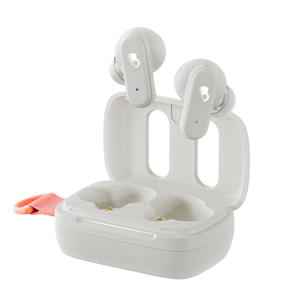 Skullcandy Dime 3 True Wireless Earbuds, Bone / Orange Glow