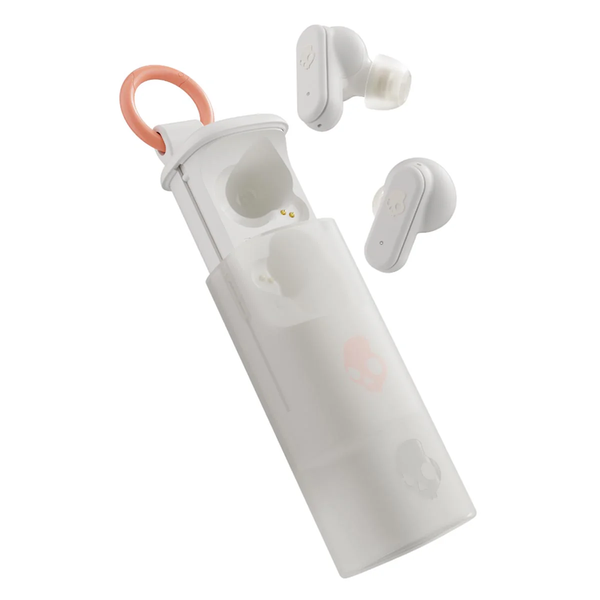 Skullcandy Dime EVO Wireless Earbuds, Bone / Orange Glow