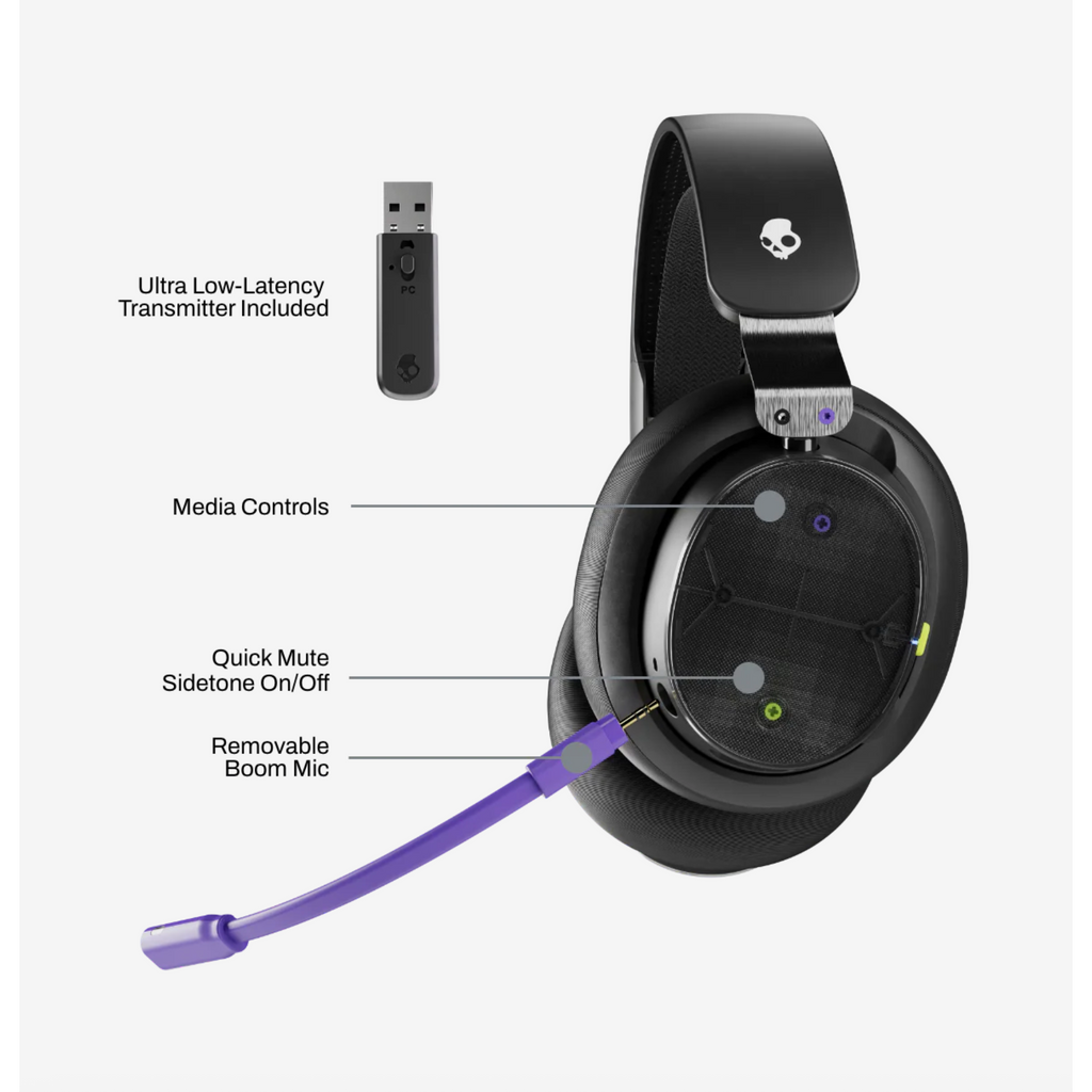 Skullcandy PLYR Wireless Gaming Headset, Digi-Black