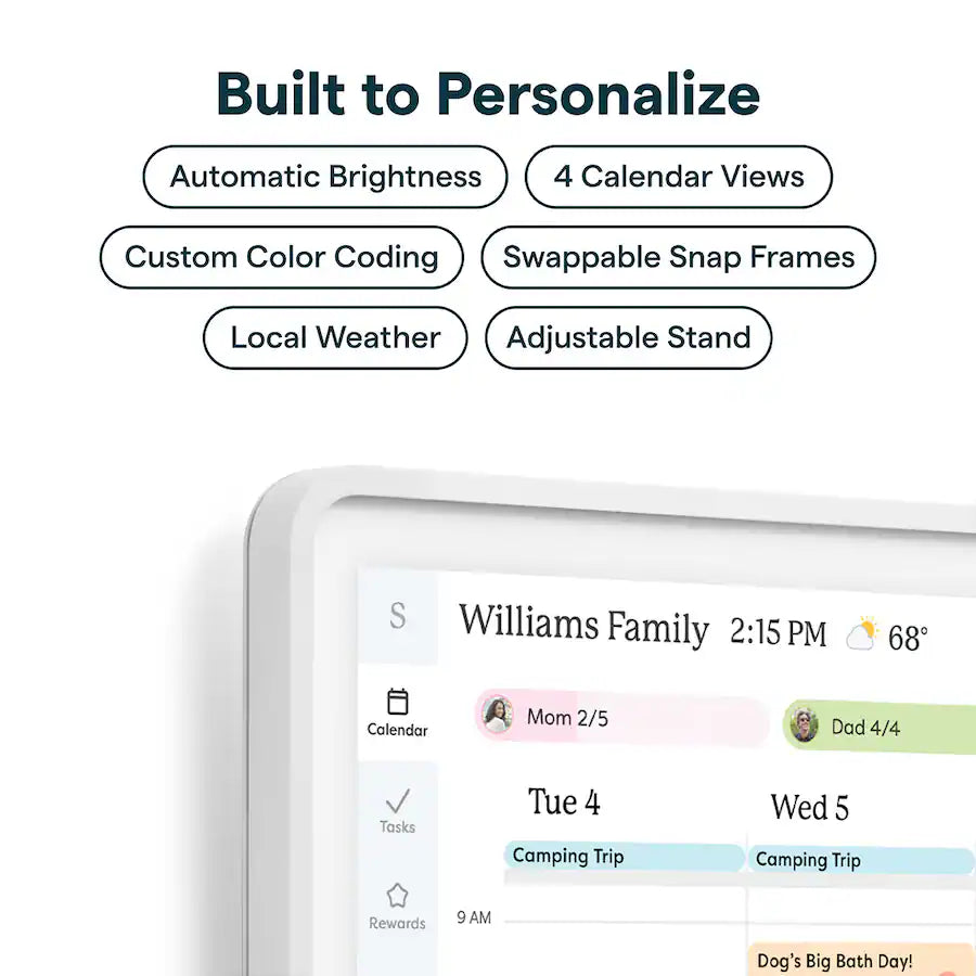 Skylight Calendar 2: Touchscreen Smart Calendar and Chore Chart, White