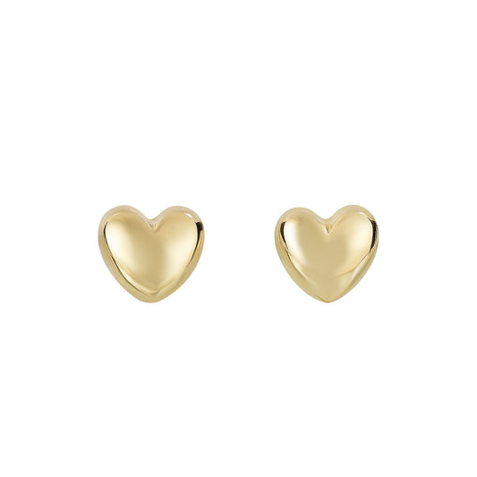 Small Heart Earrings, Yellow